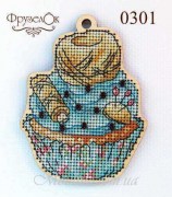 Набор для вышивки крестом Кекс 301 на деревянной основе от ФрузелОК